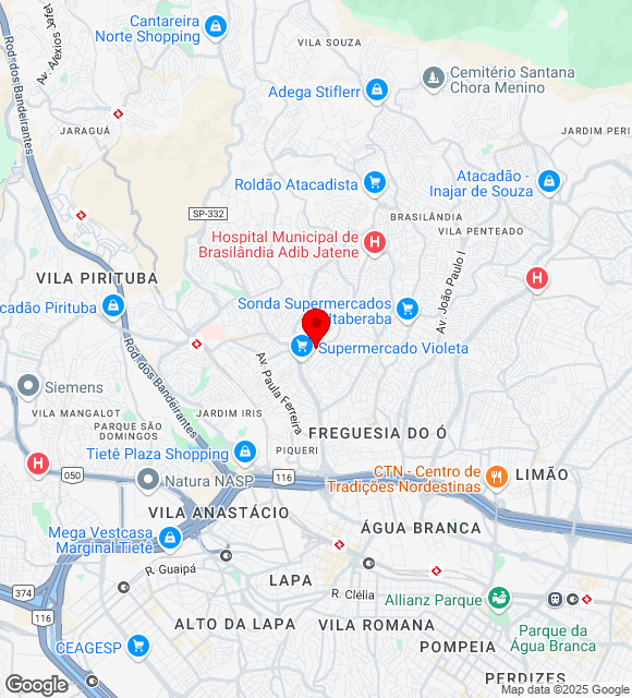 Mapa da localização