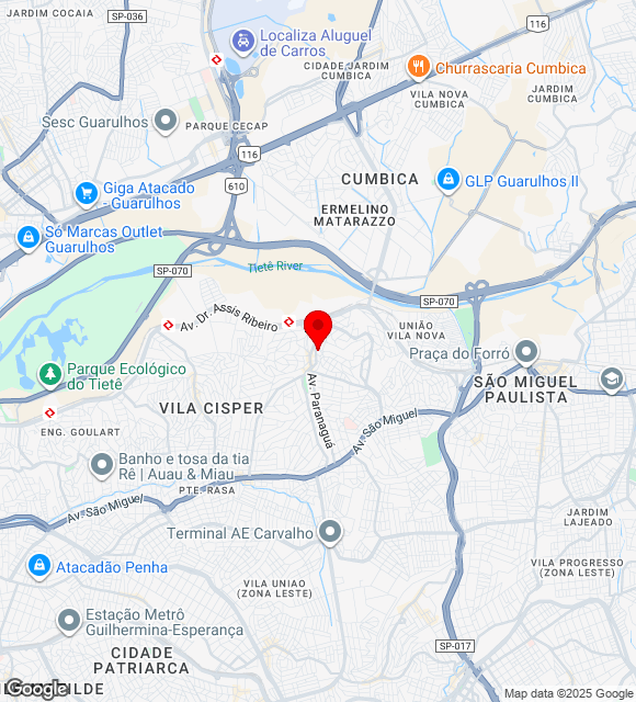 Mapa da localização