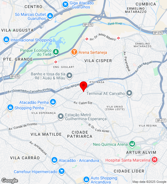 Mapa da localização