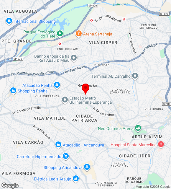 Mapa da localização