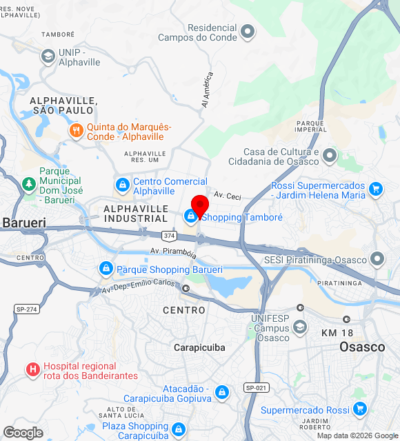 Mapa da localização