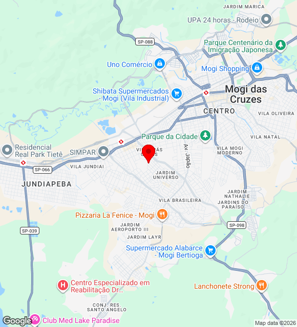 Mapa da localização