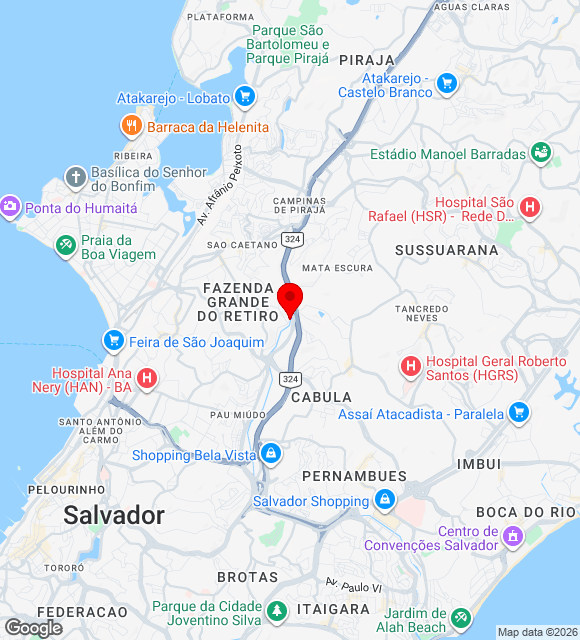 Mapa da localização