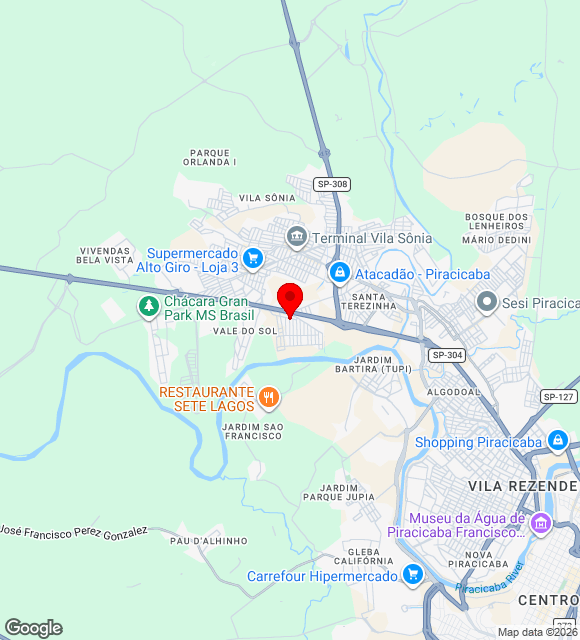 Mapa da localização