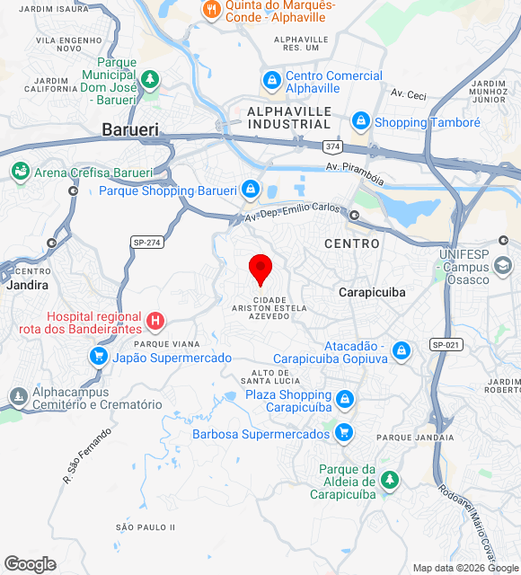 Mapa da localização