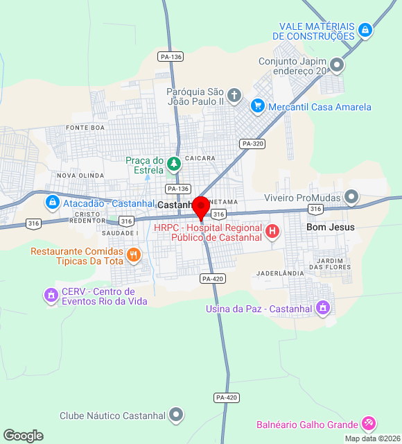 Mapa da localização