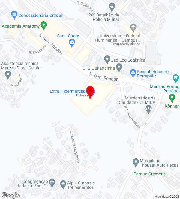 Mapa da localização