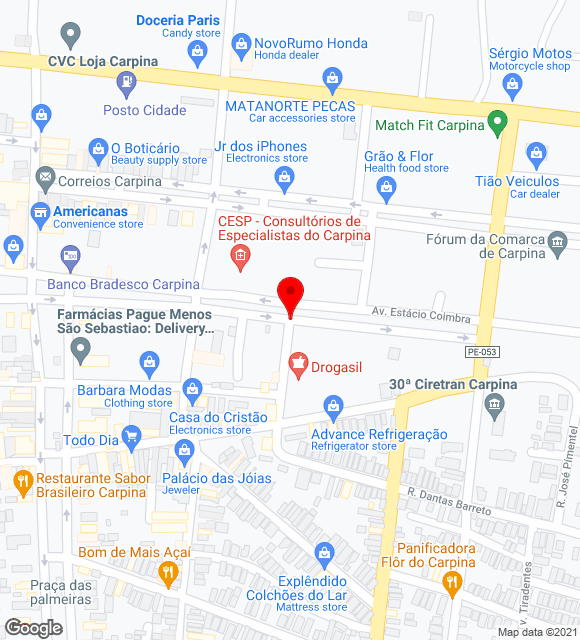 Mapa da localização