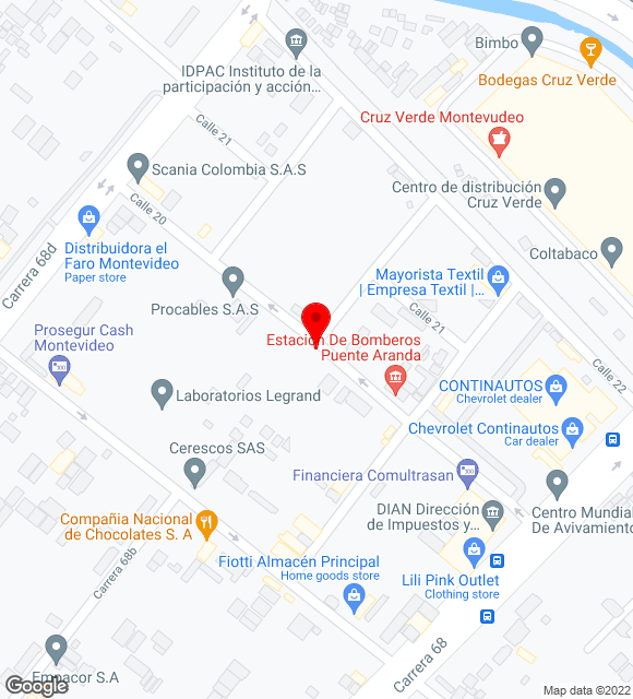 Mapa da localização