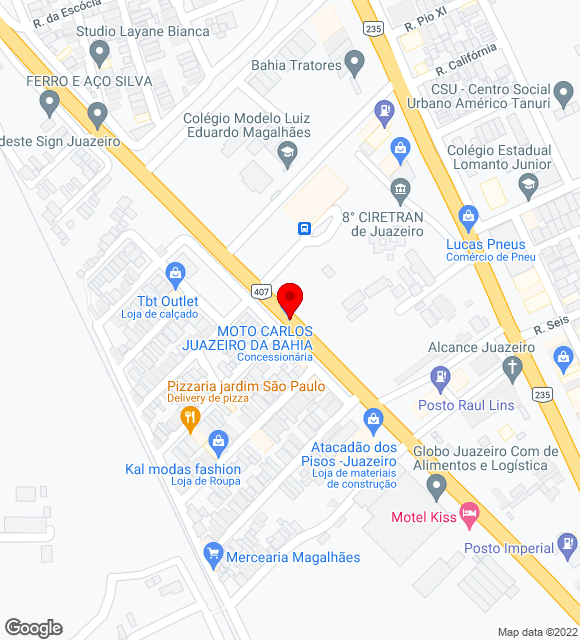 Mapa da localização