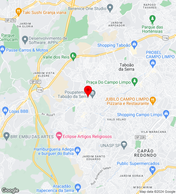 Mapa da localização
