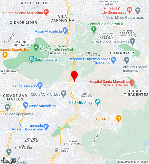 Mapa da localização