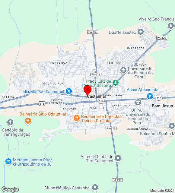 Mapa da localização
