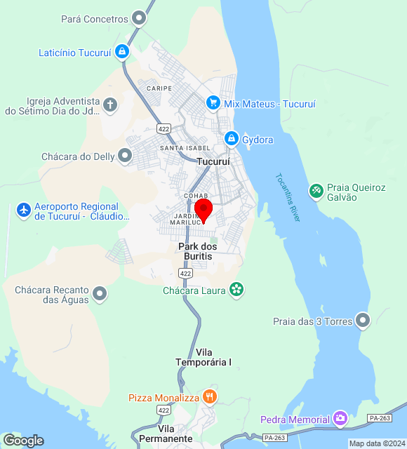 Mapa da localização