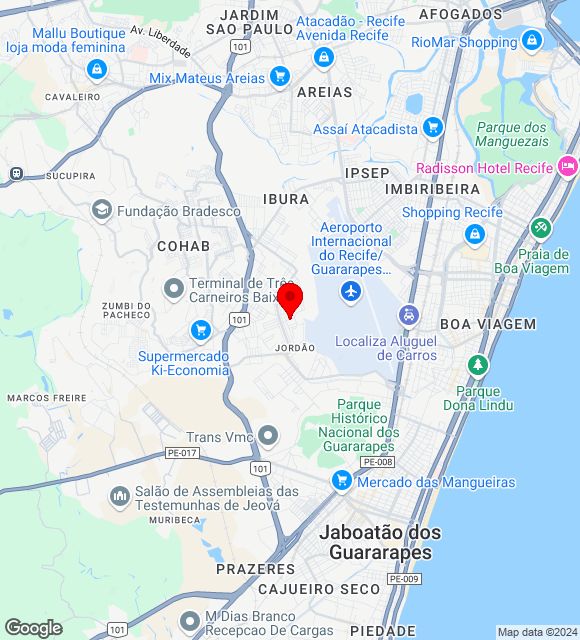 Mapa da localização