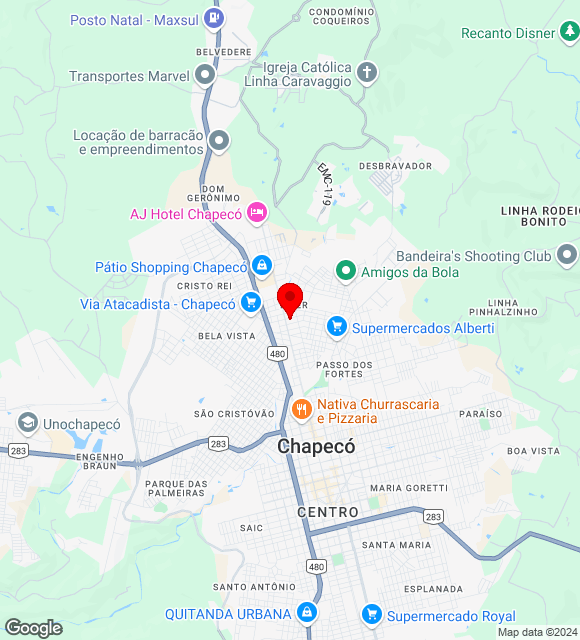 Mapa da localização