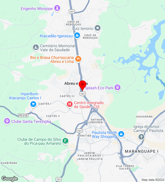 Mapa da localização