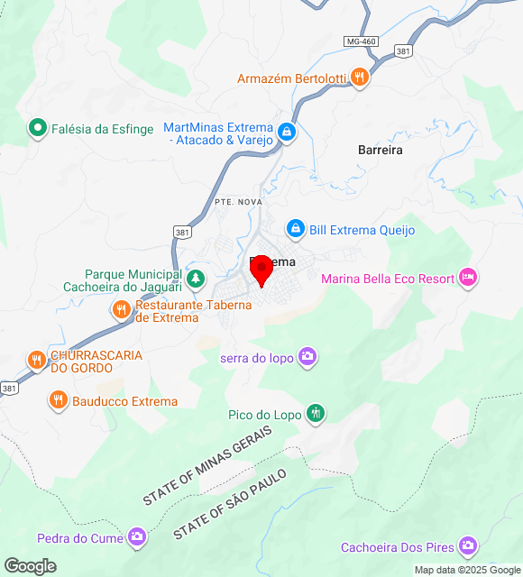 Mapa da localização