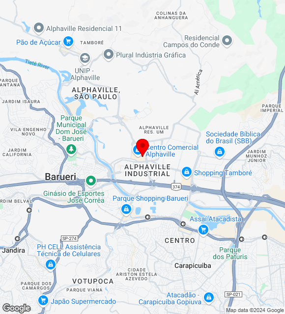 Mapa da localização