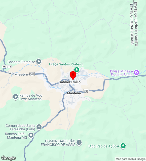 Mapa da localização