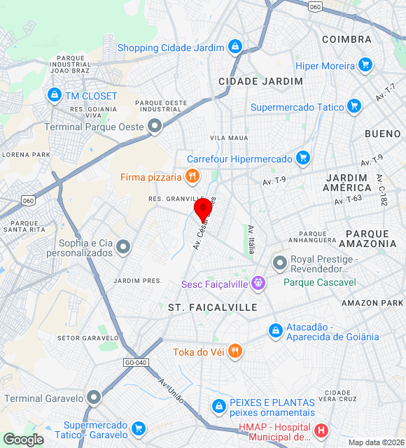 Mapa da localização