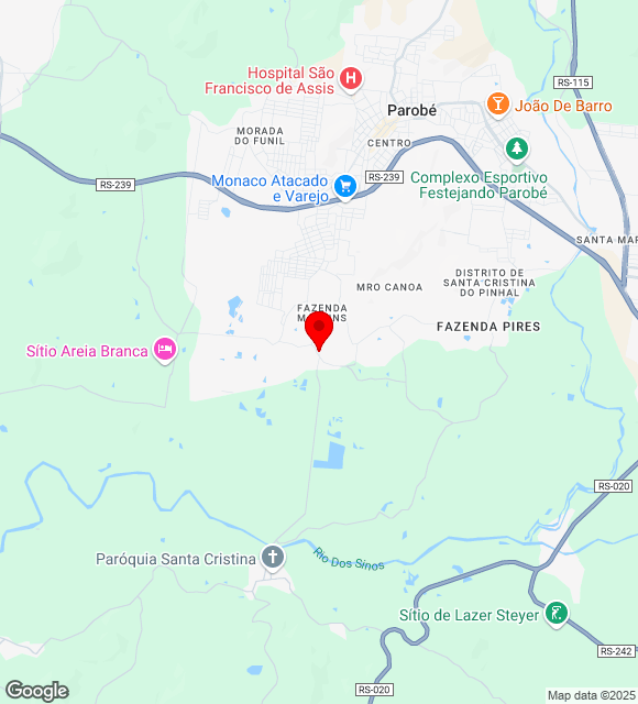 Mapa da localização