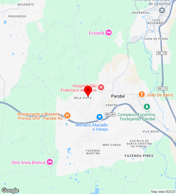 Mapa da localização