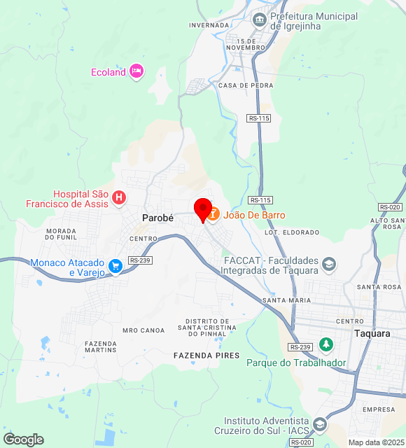Mapa da localização