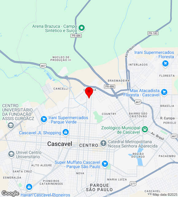 Mapa da localização