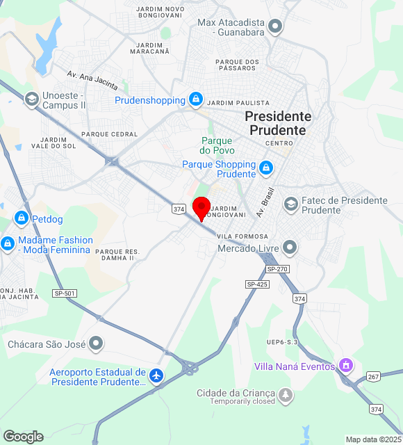 Mapa da localização