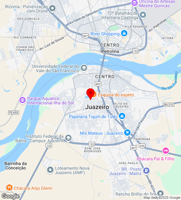 Mapa da localização