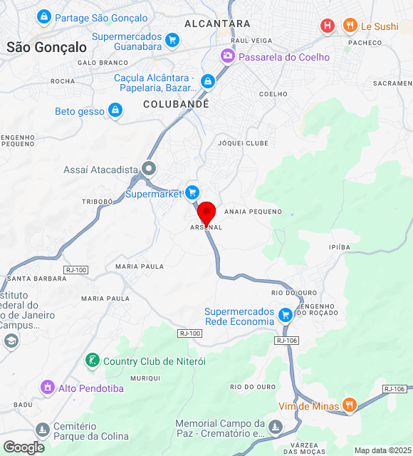 Mapa da localização