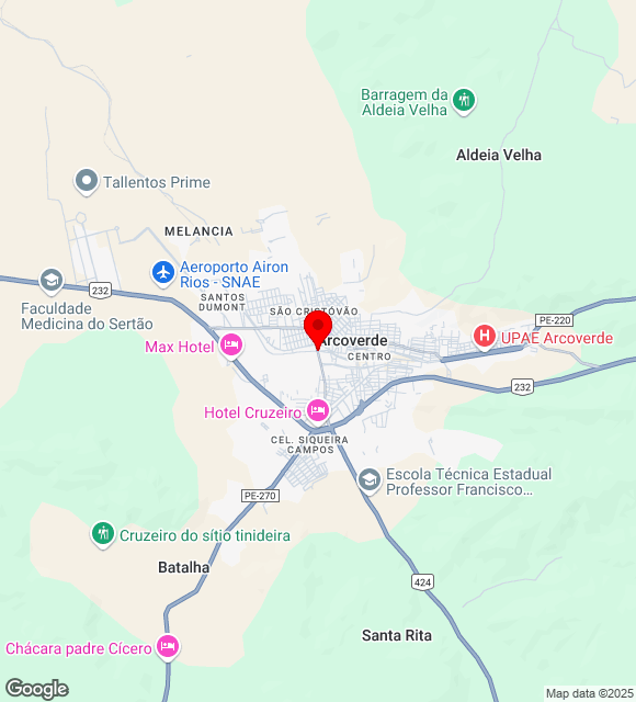 Mapa da localização