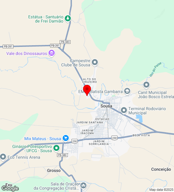 Mapa da localização