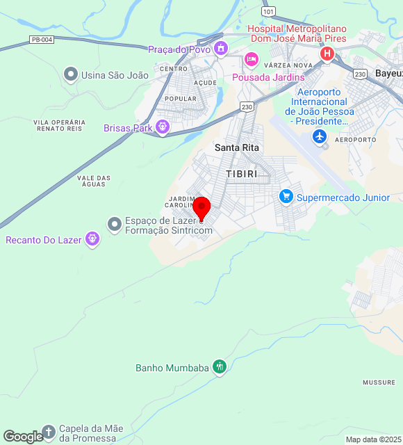 Mapa da localização