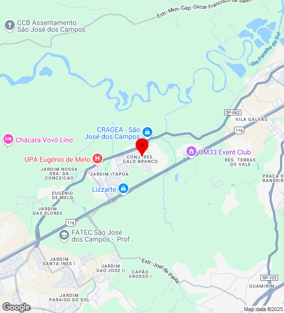 Mapa da localização