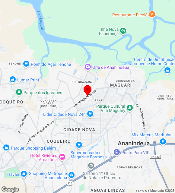 Mapa da localização
