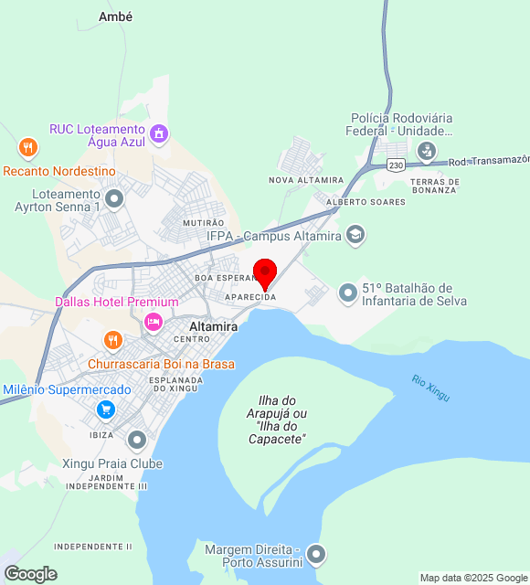 Mapa da localização
