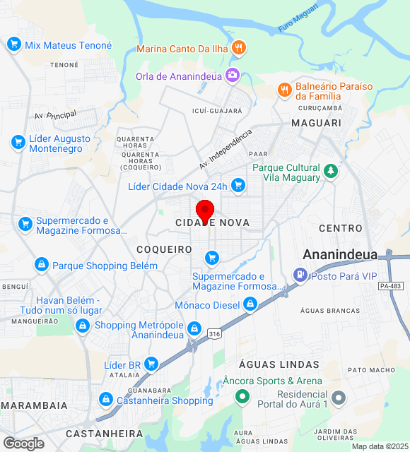 Mapa da localização